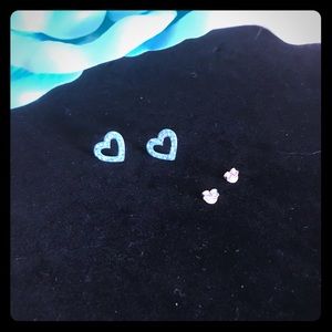 Sterling silver & blue crystal earrings